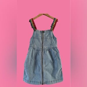 Stella McCartney Denim Jumper Rainbow Suspender Straps Size 8